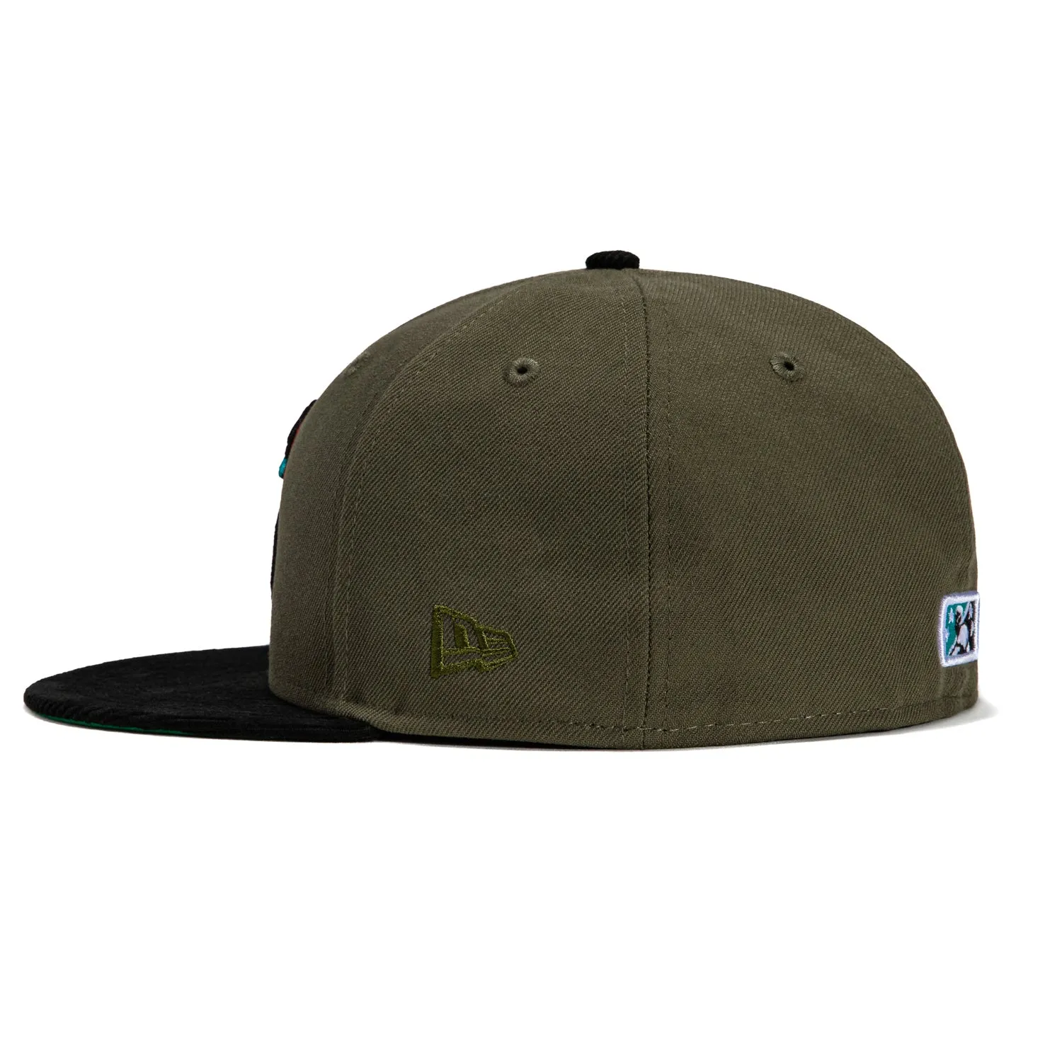 New Era 59Fifty Cord Visor Tucson Sidewinders Logo Patch Hat - Olive, Black