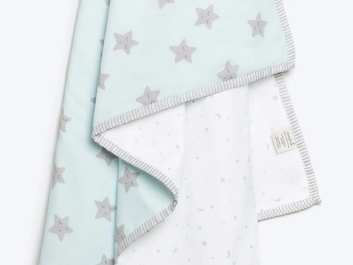 Organic Cotton Dohar - Sleepy Star Blue