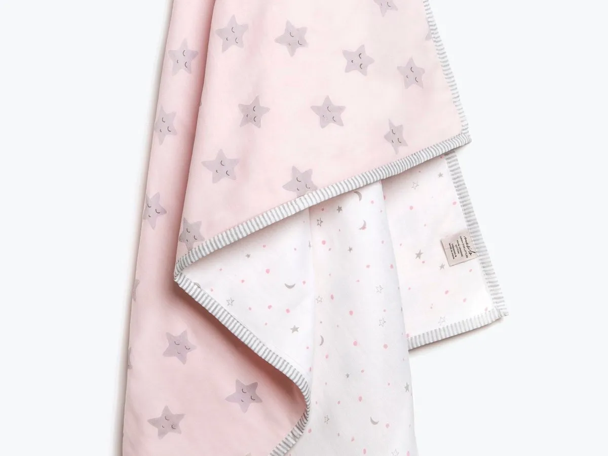 Organic Cotton Dohar - Sleepy Star Pink