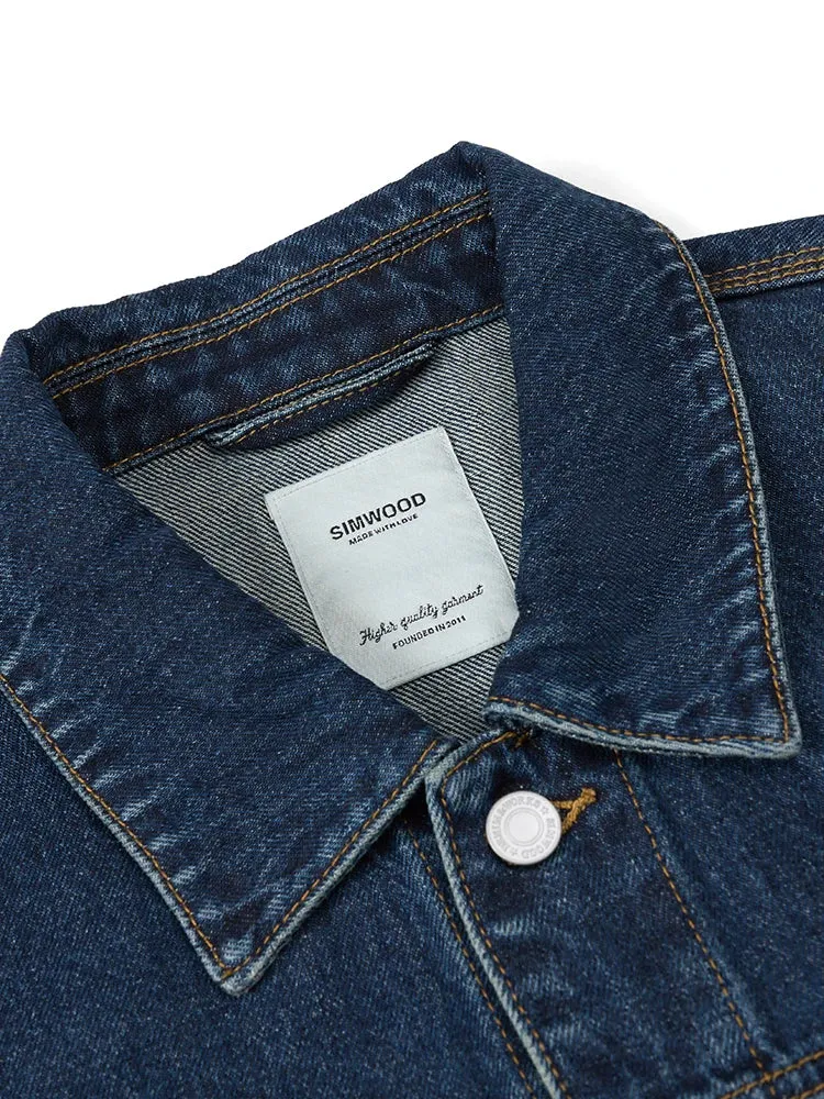 Oversize Classic Denim Jackets Men Washed Vintage 100% Cotton