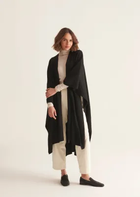 Oversized Cashmere Cape in Black