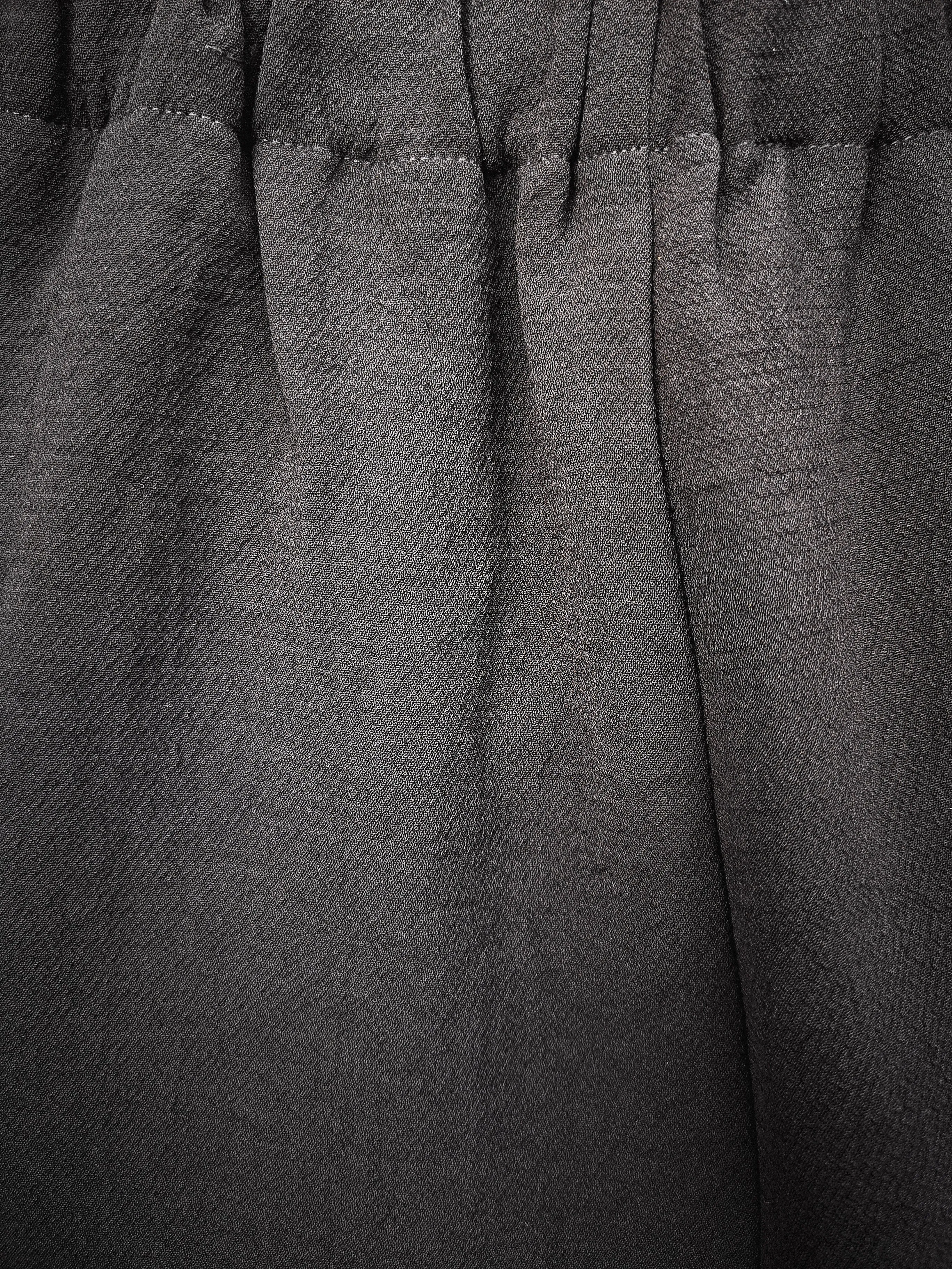 PANTS STRETCH HIGH WAIST - VINTAGE SAKURA CREPE black plain