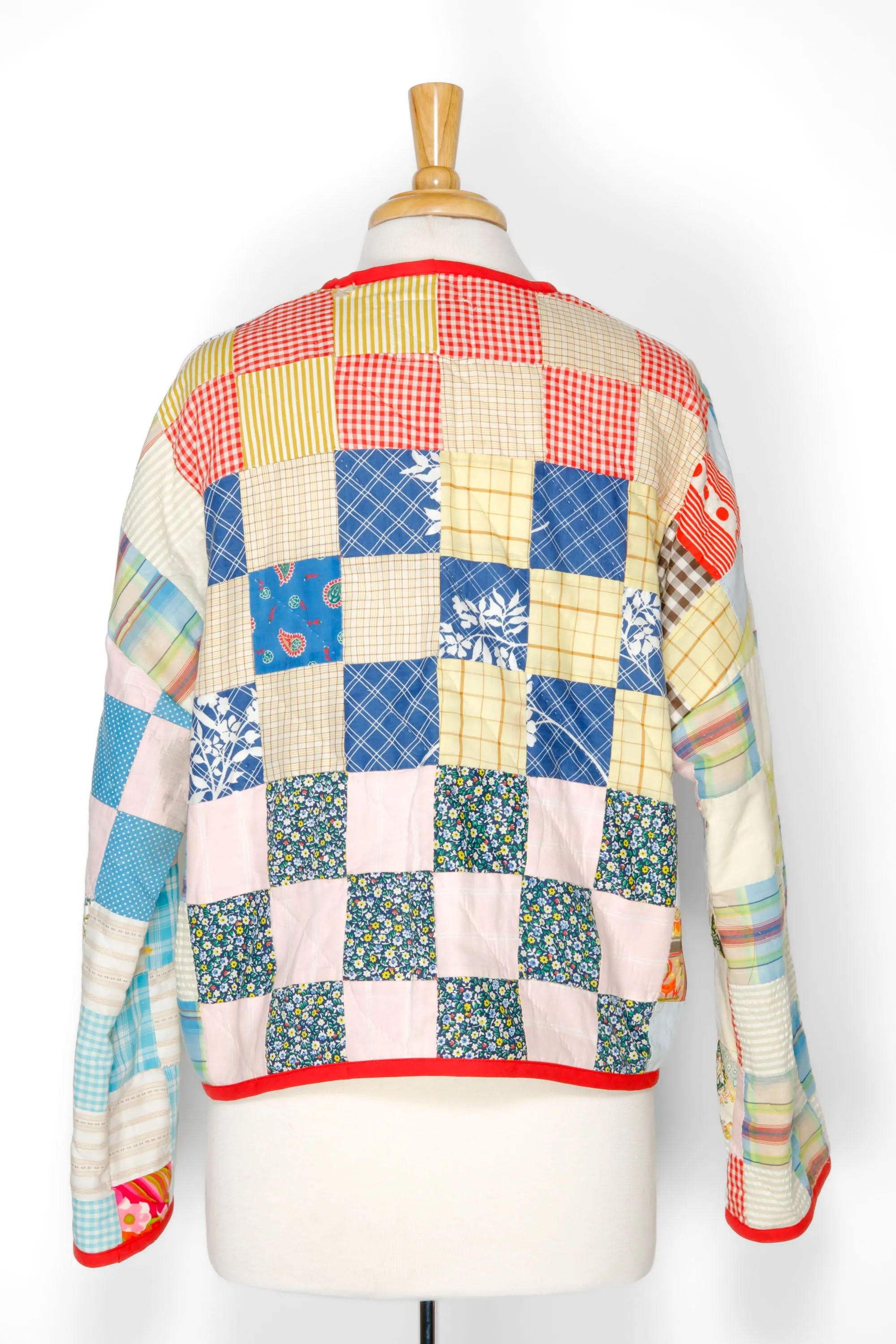 Patchwork Cropped Cardigan Coat (Large)