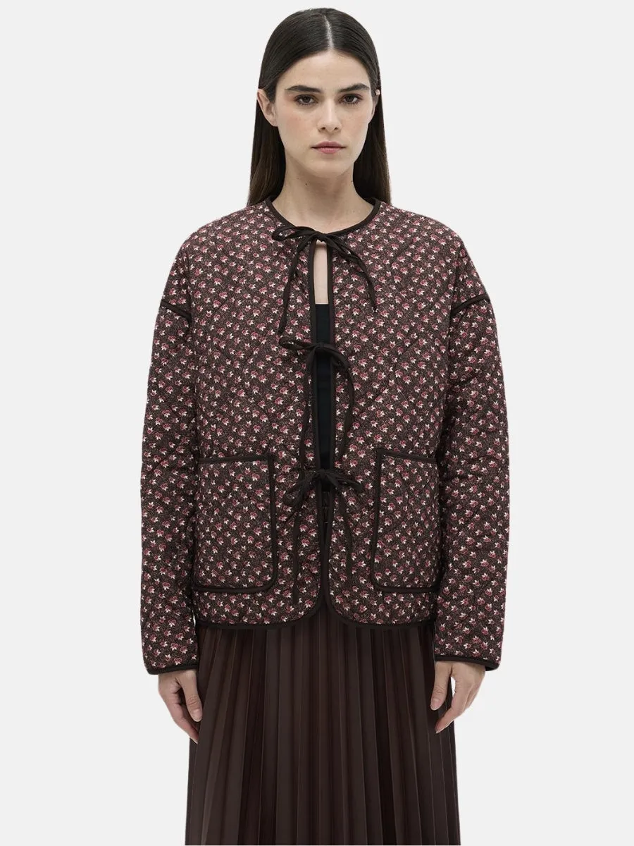 Patterned Midi Quilted Coat Chirpy