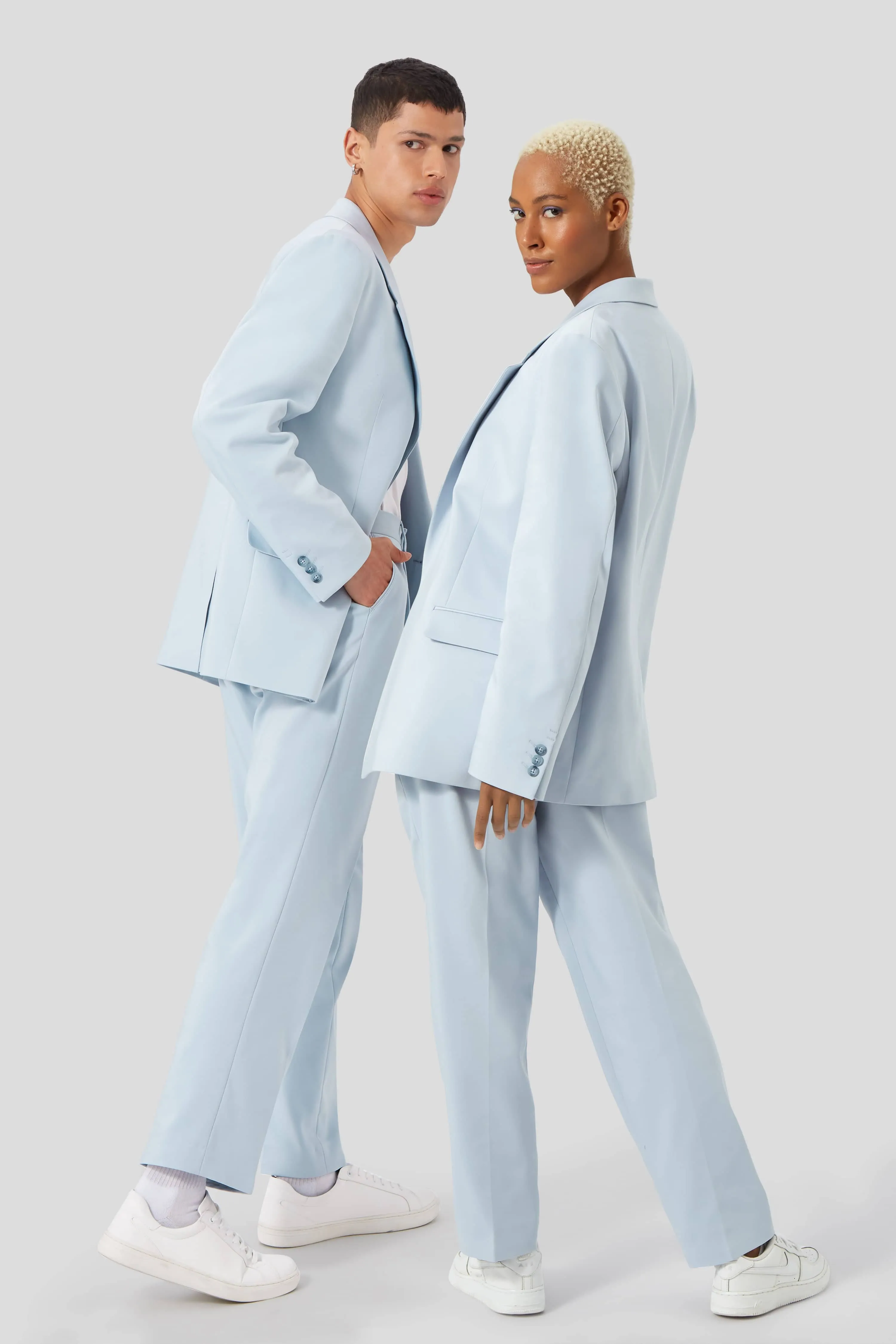 Pierre Oversized Blue Cotton Trousers