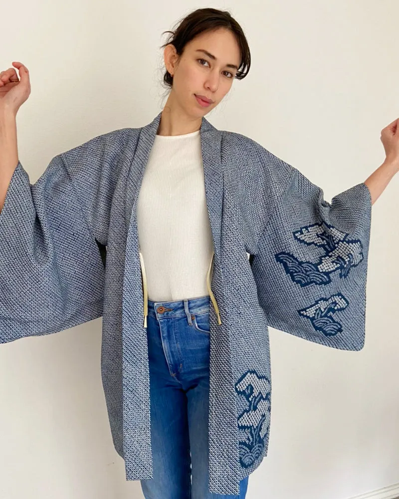 Pine Tree Shibori Haori Kimono Jacket