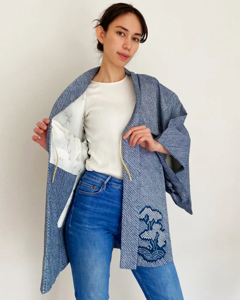 Pine Tree Shibori Haori Kimono Jacket