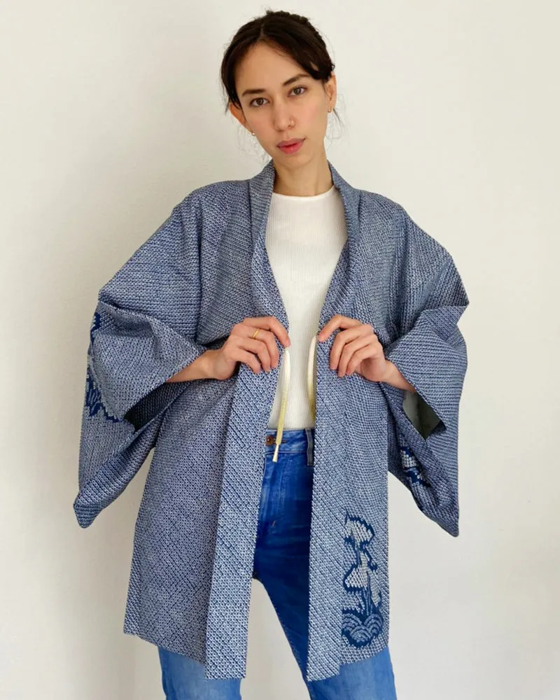 Pine Tree Shibori Haori Kimono Jacket