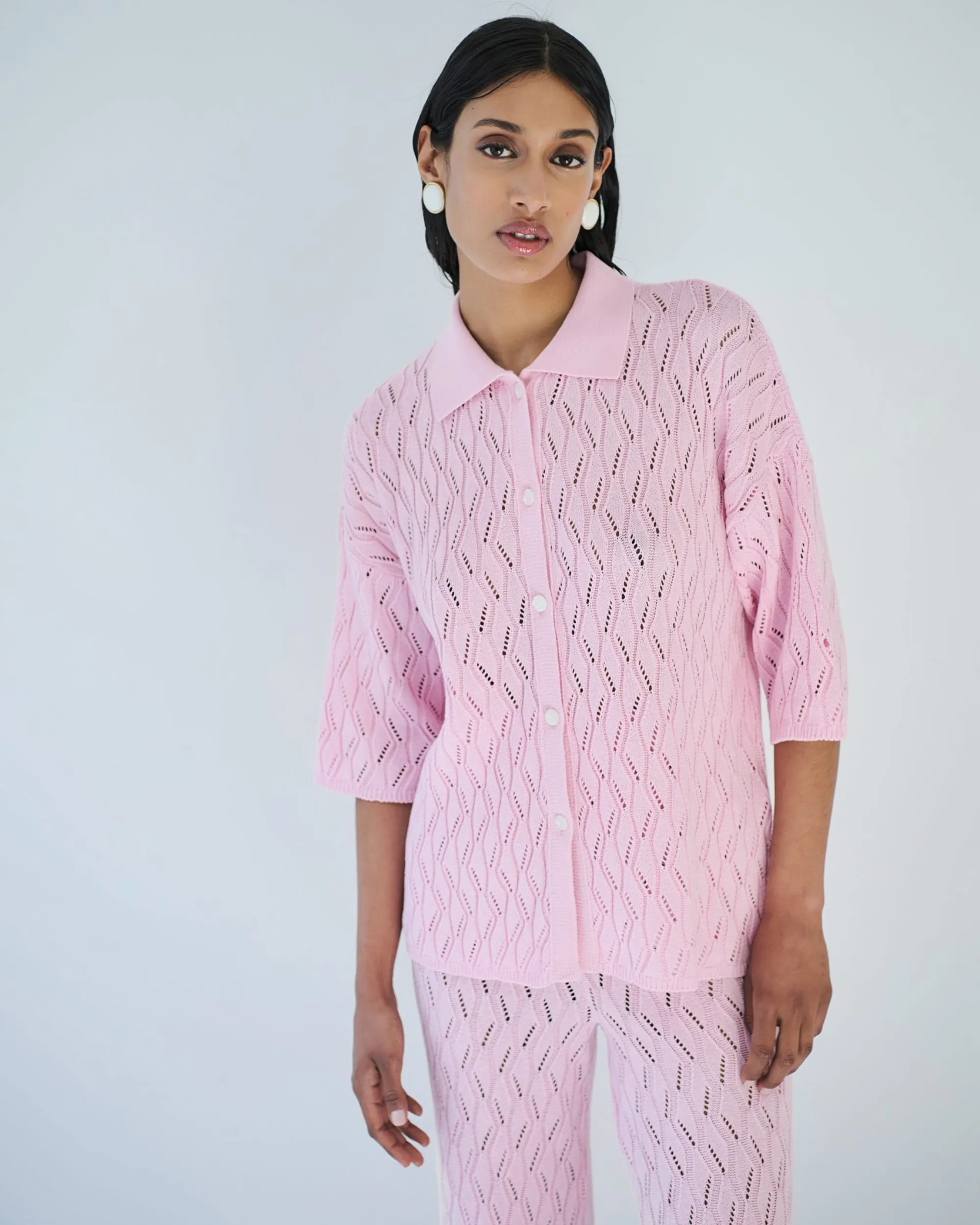 Pink Polo Cardigan