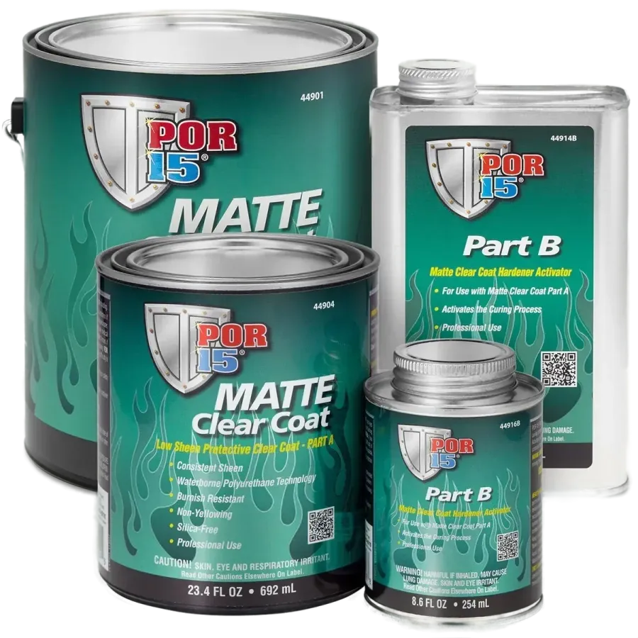POR-15 Matte Clear Coat - Low Sheen Protective Clear Coat