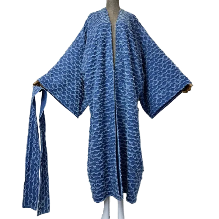 Pre Order:  Chic Denim Fringe Kimono Cardigan  - WINI