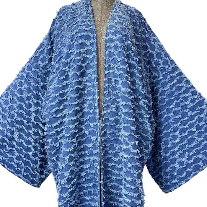 Pre Order:  Chic Denim Fringe Kimono Cardigan  - WINI