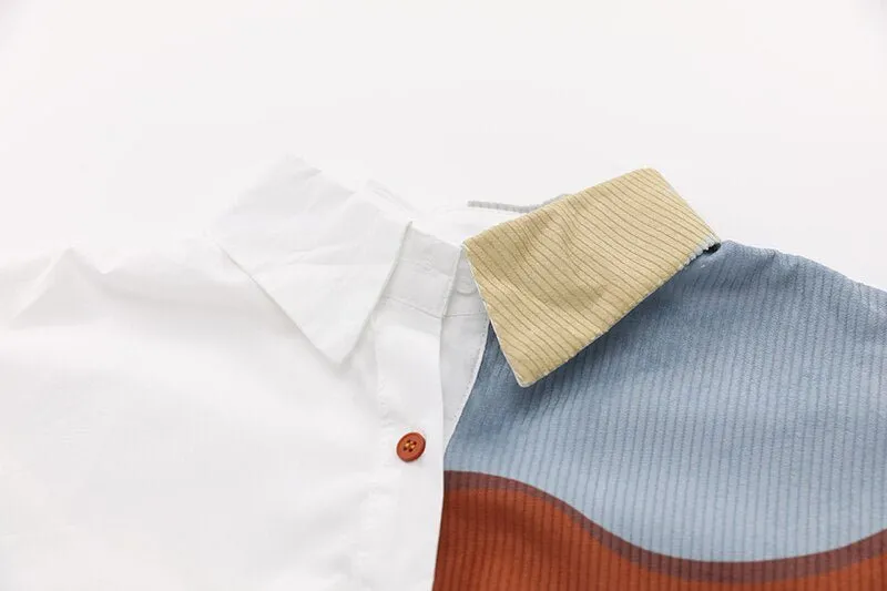 Pre Order:  Corduroy Print Long Sleeve Shirt