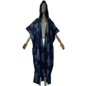 Pre Order:  Cozy Denim Hooded Maxi Cardigan - WINI