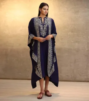 Purple Kaftan with Cape Embroidered Set