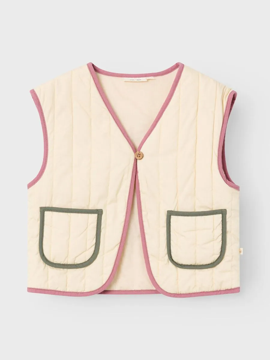 Quilted Sleeveless Gilet - Tulip - Wood Ash