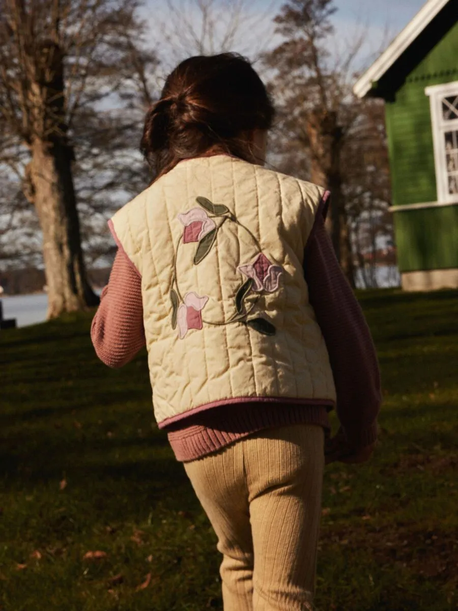 Quilted Sleeveless Gilet - Tulip - Wood Ash