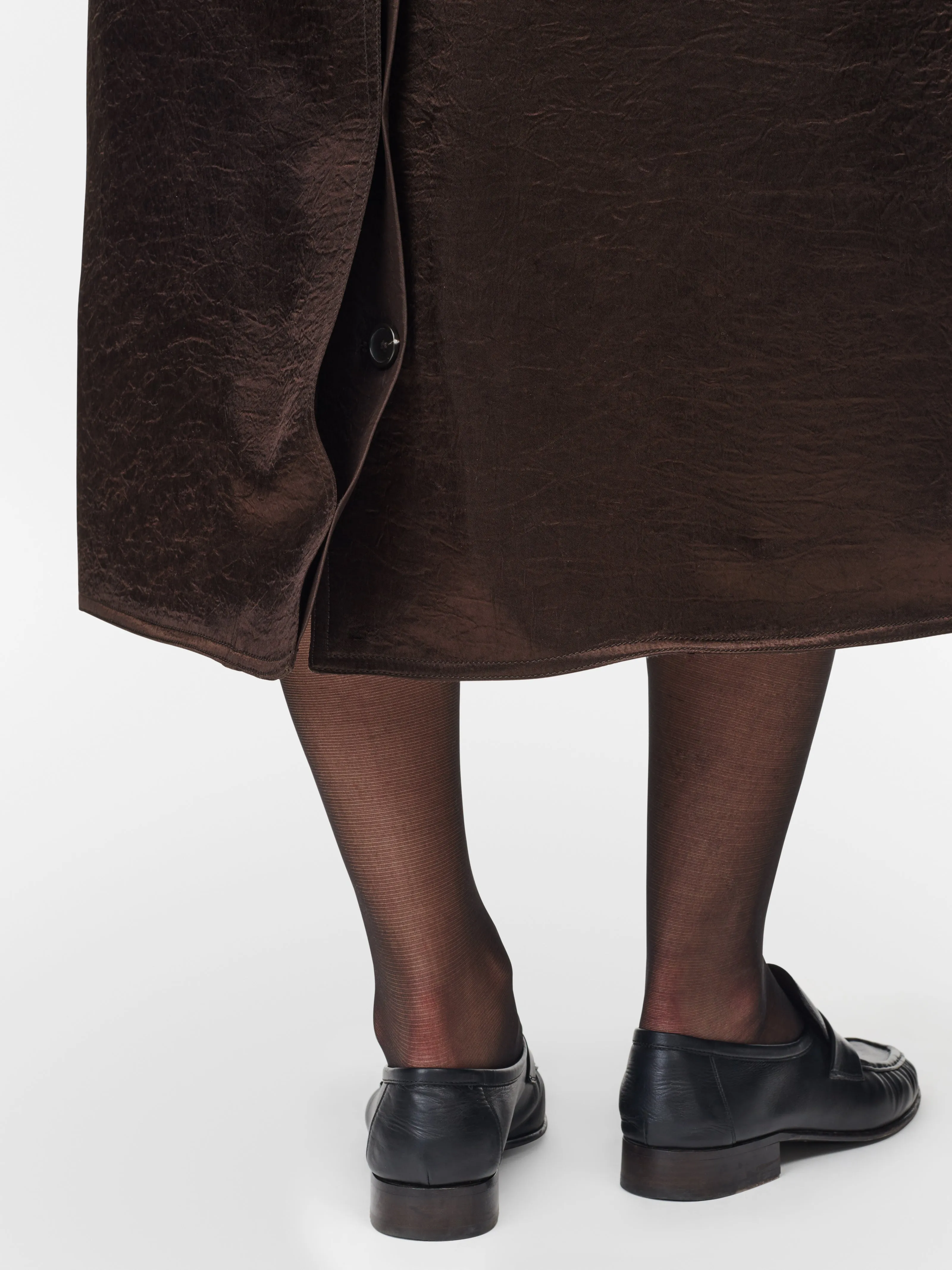 Quilted Trench Coat in Chocolate