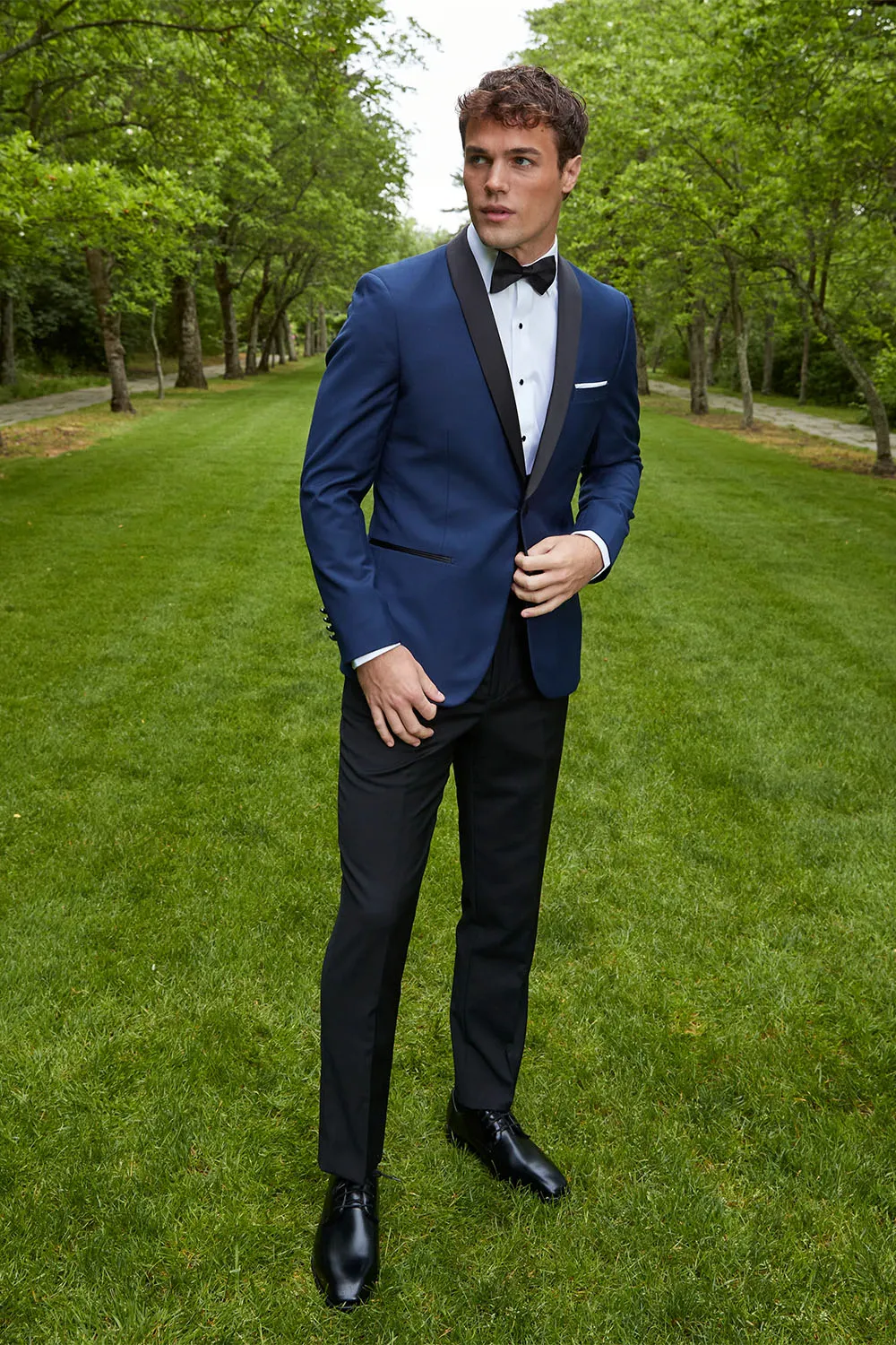 "Arlo" Navy Tuxedo Jacket (Separates)