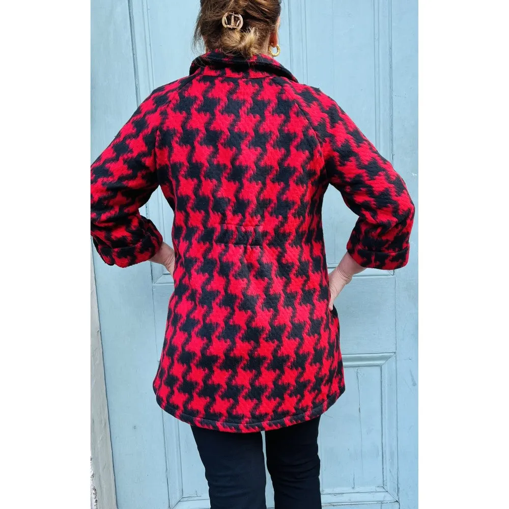 Red Houndstooth Coat