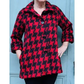 Red Houndstooth Coat