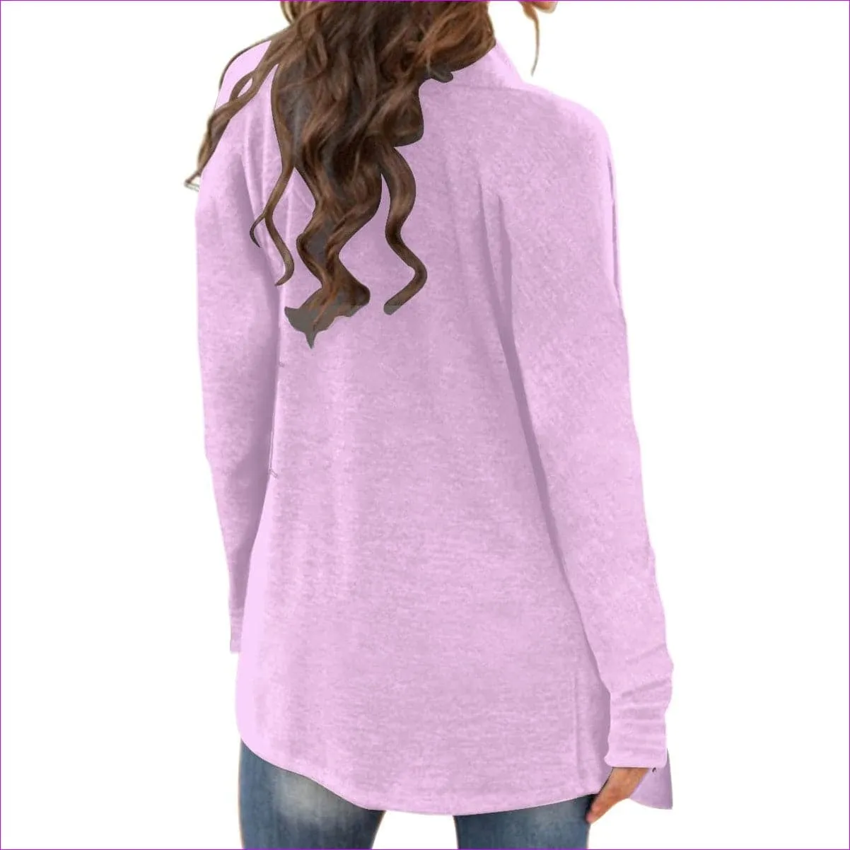 Red Rose Purp Women's Cardigan With Long Sleeve