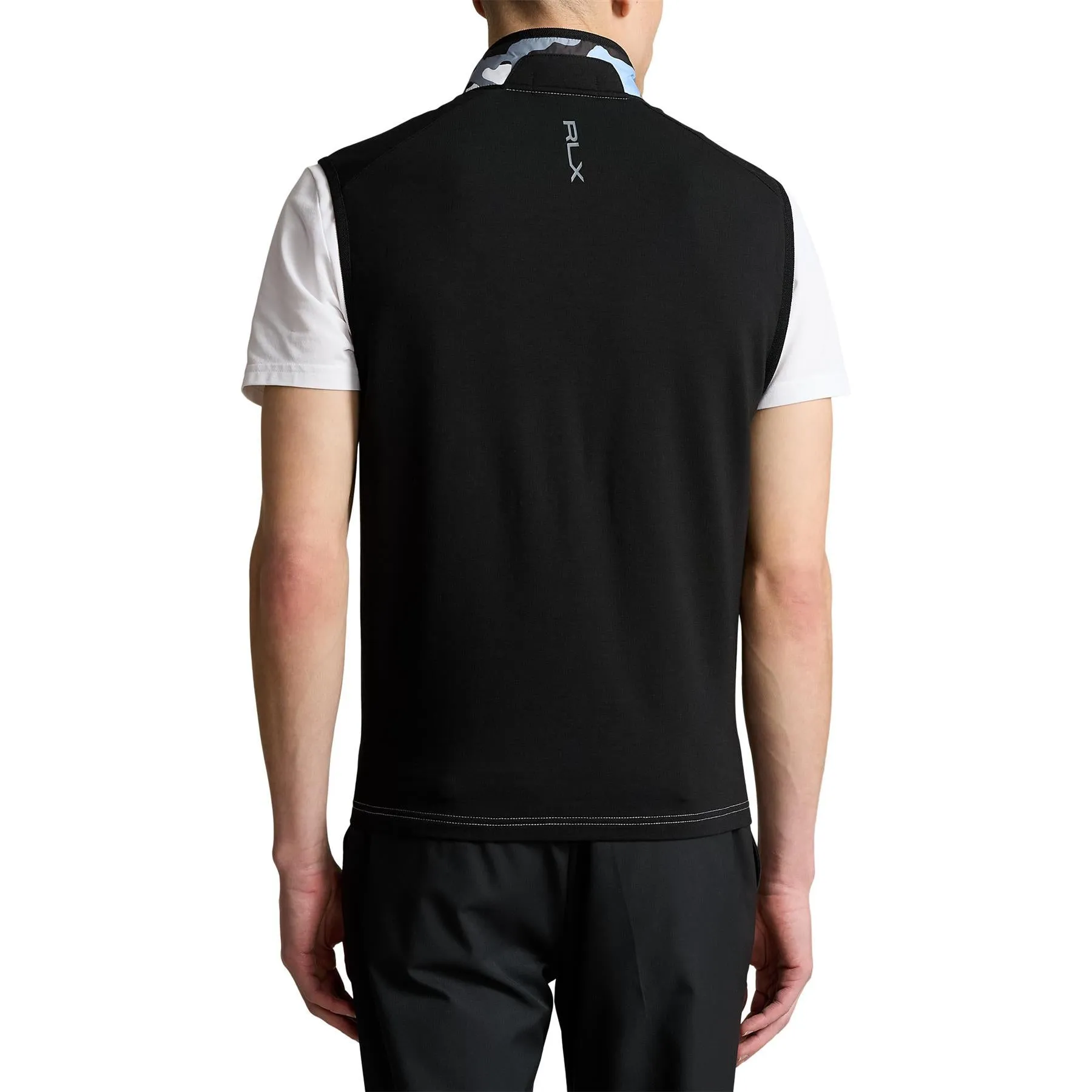 RLX Classic Fit Cool Wool Printed Hybrid Gilet Black - SS24