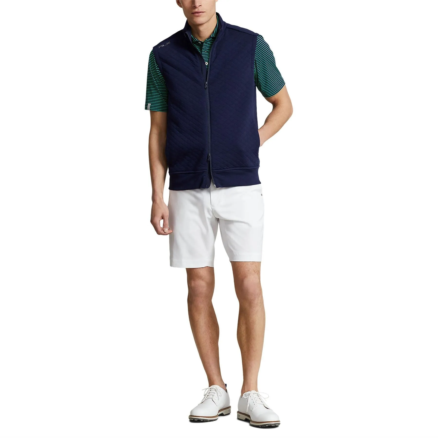 RLX Classic Fit Full Zip Pefromance Pique Gilet Refined Navy - SS24