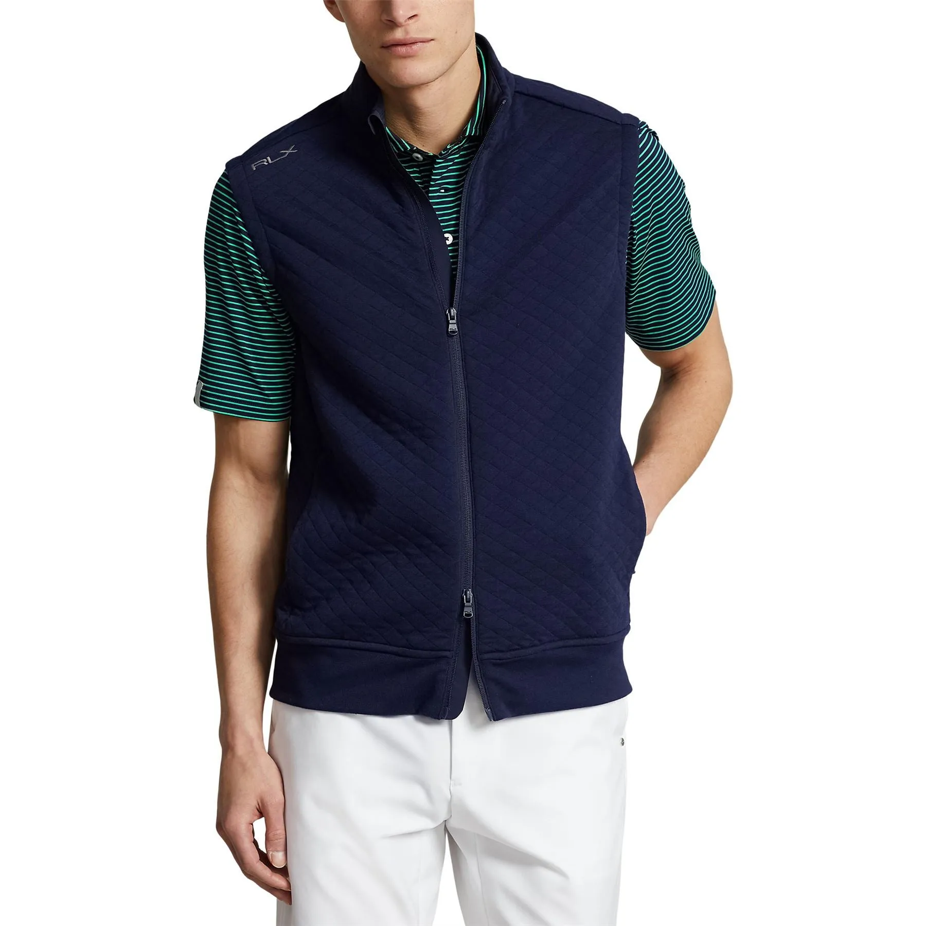 RLX Classic Fit Full Zip Pefromance Pique Gilet Refined Navy - SS24