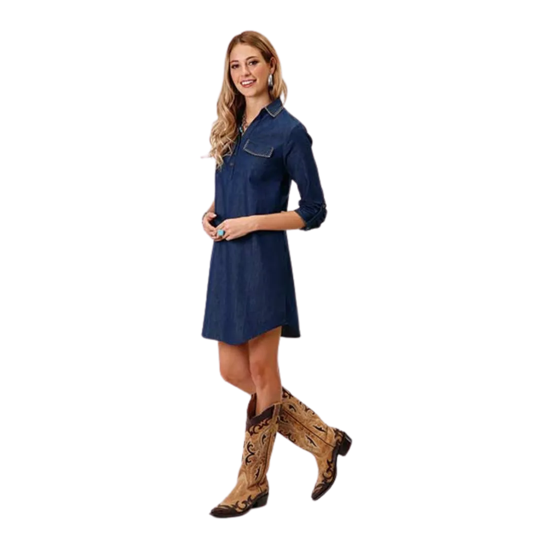 Roper Women's Cute Denim Blue Shirt Dress