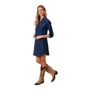 Roper Women's Cute Denim Blue Shirt Dress