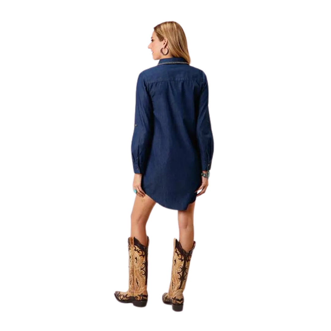 Roper Women's Cute Denim Blue Shirt Dress