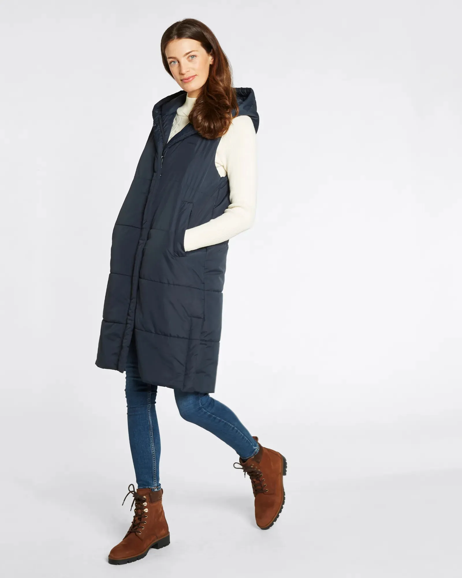 Ryan Women's Hooded Gilet - Navy