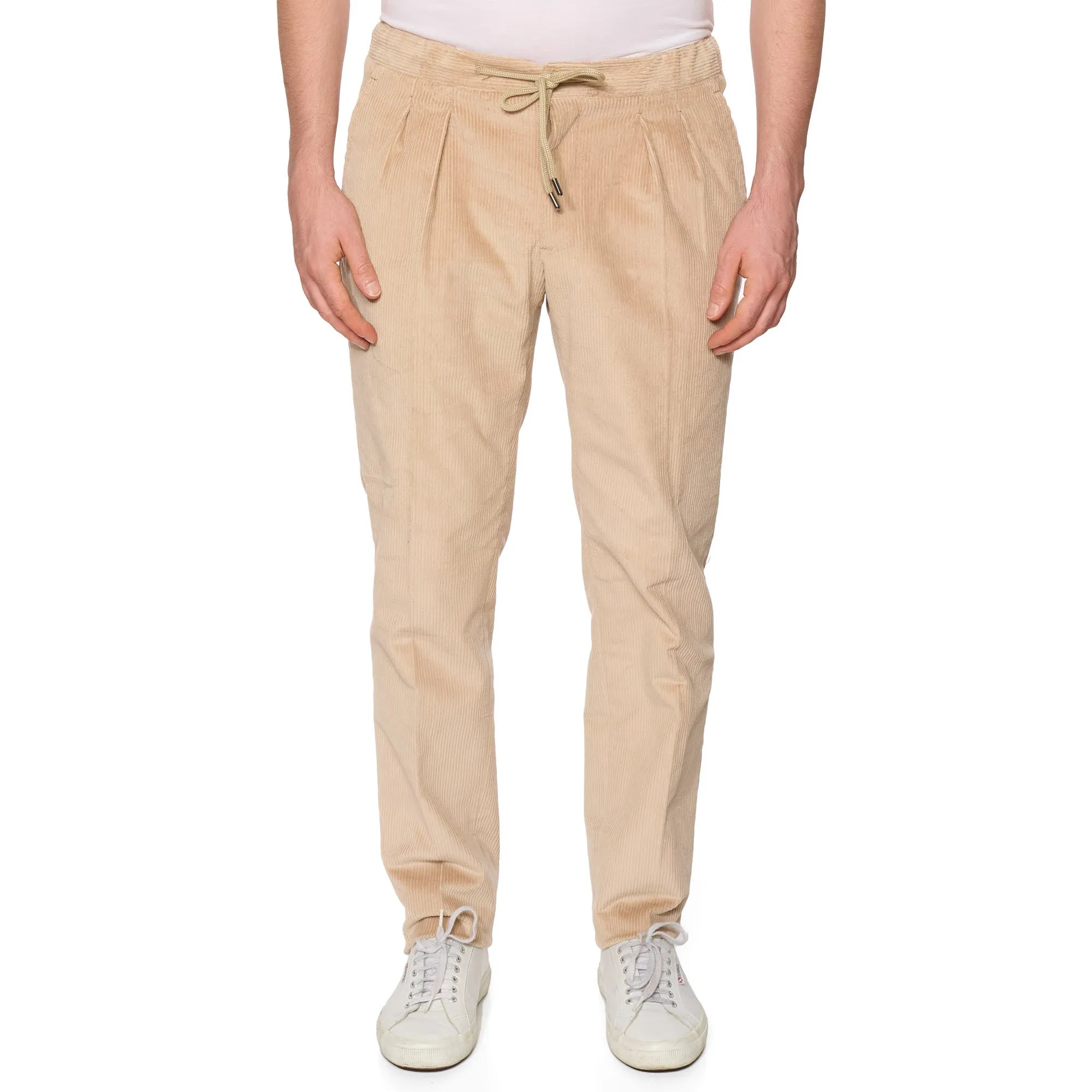 SARTORIA PARTENOPEA Beige Corduroy Unlined Suit EU 50 NEW US 40 Current Model