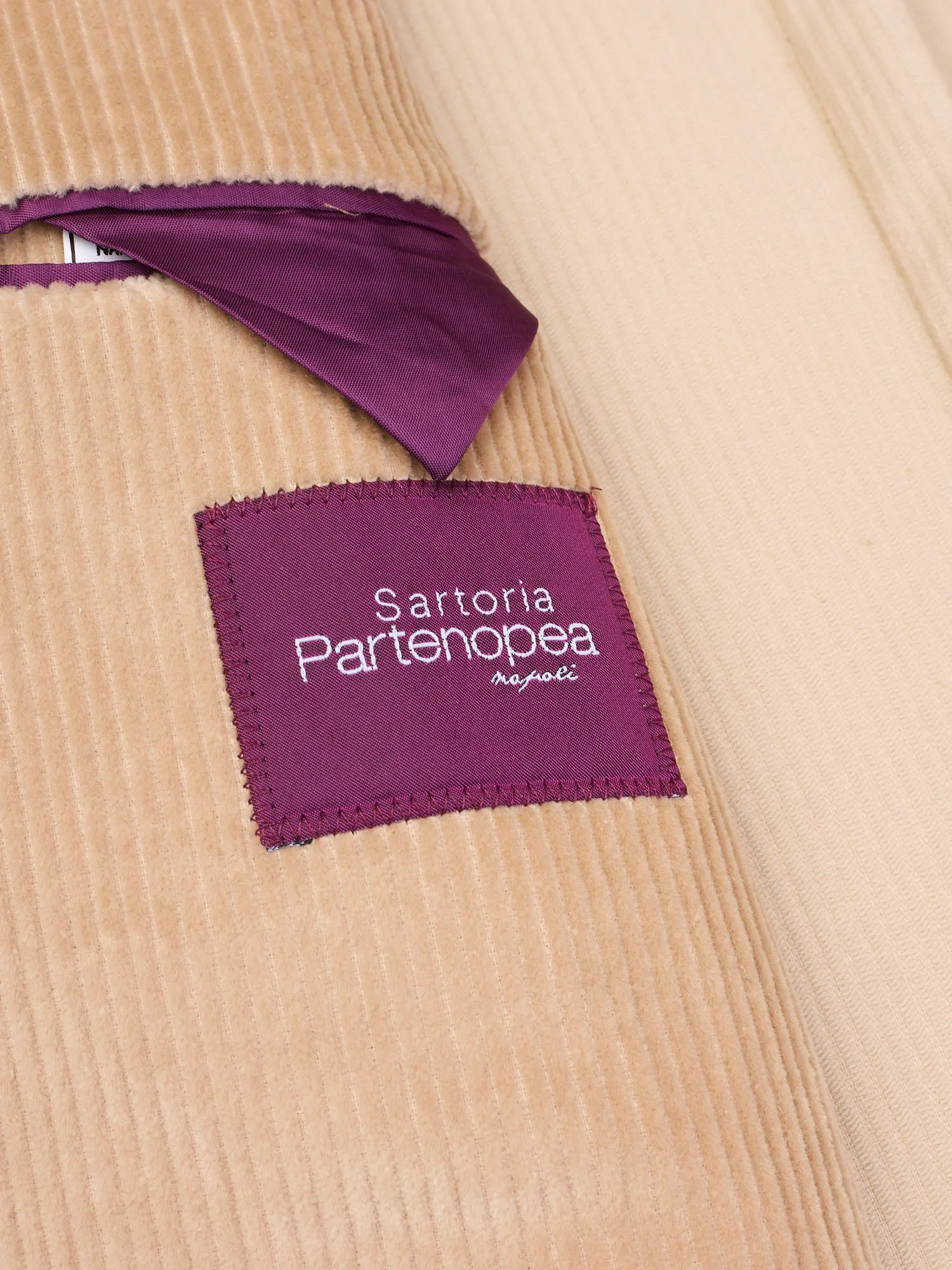 SARTORIA PARTENOPEA Beige Corduroy Unlined Suit EU 50 NEW US 40 Current Model
