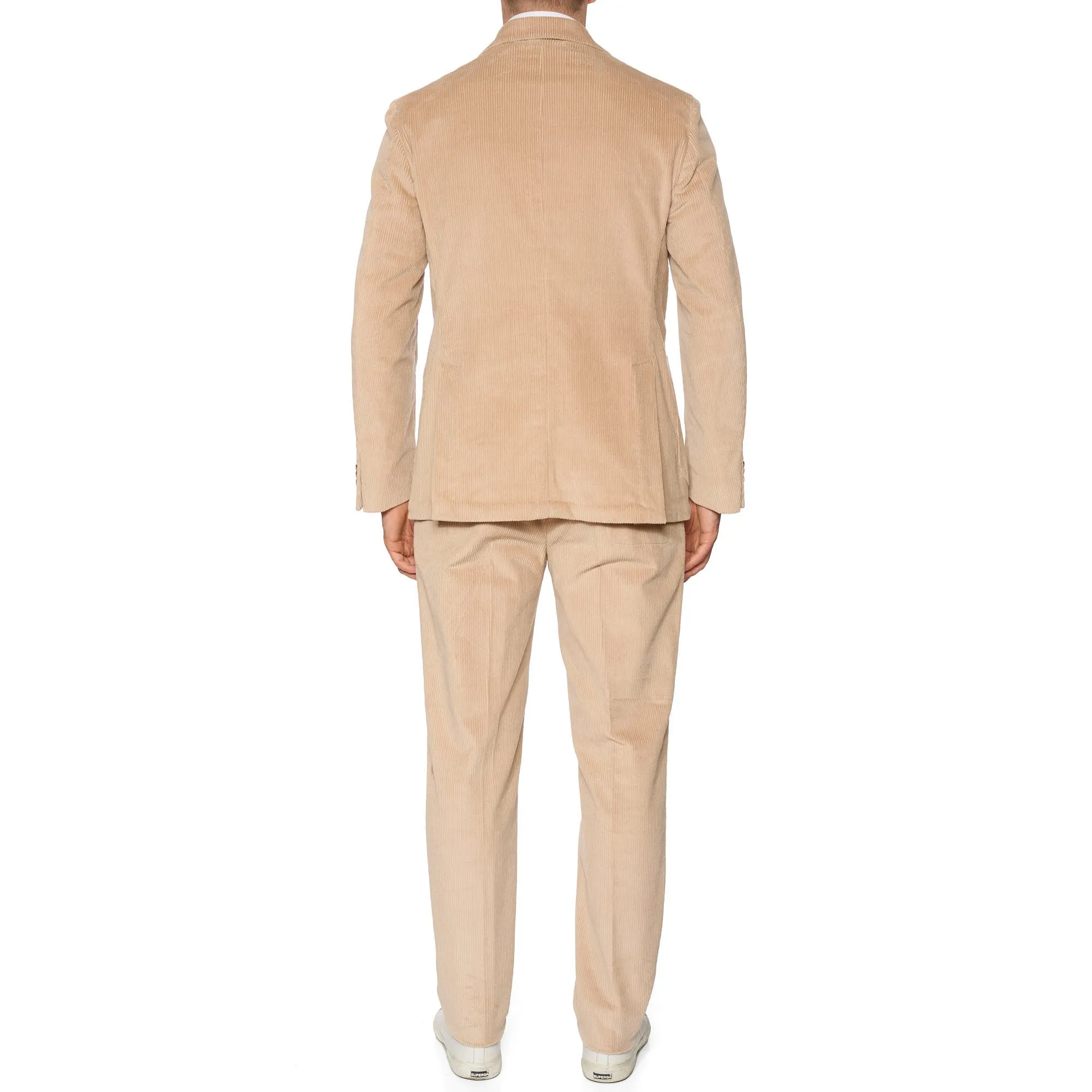 SARTORIA PARTENOPEA Beige Corduroy Unlined Suit EU 50 NEW US 40 Current Model