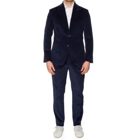 SARTORIA PARTENOPEA Blue Corduroy Cotton Suit EU 50 NEW US 38 40 Current Model