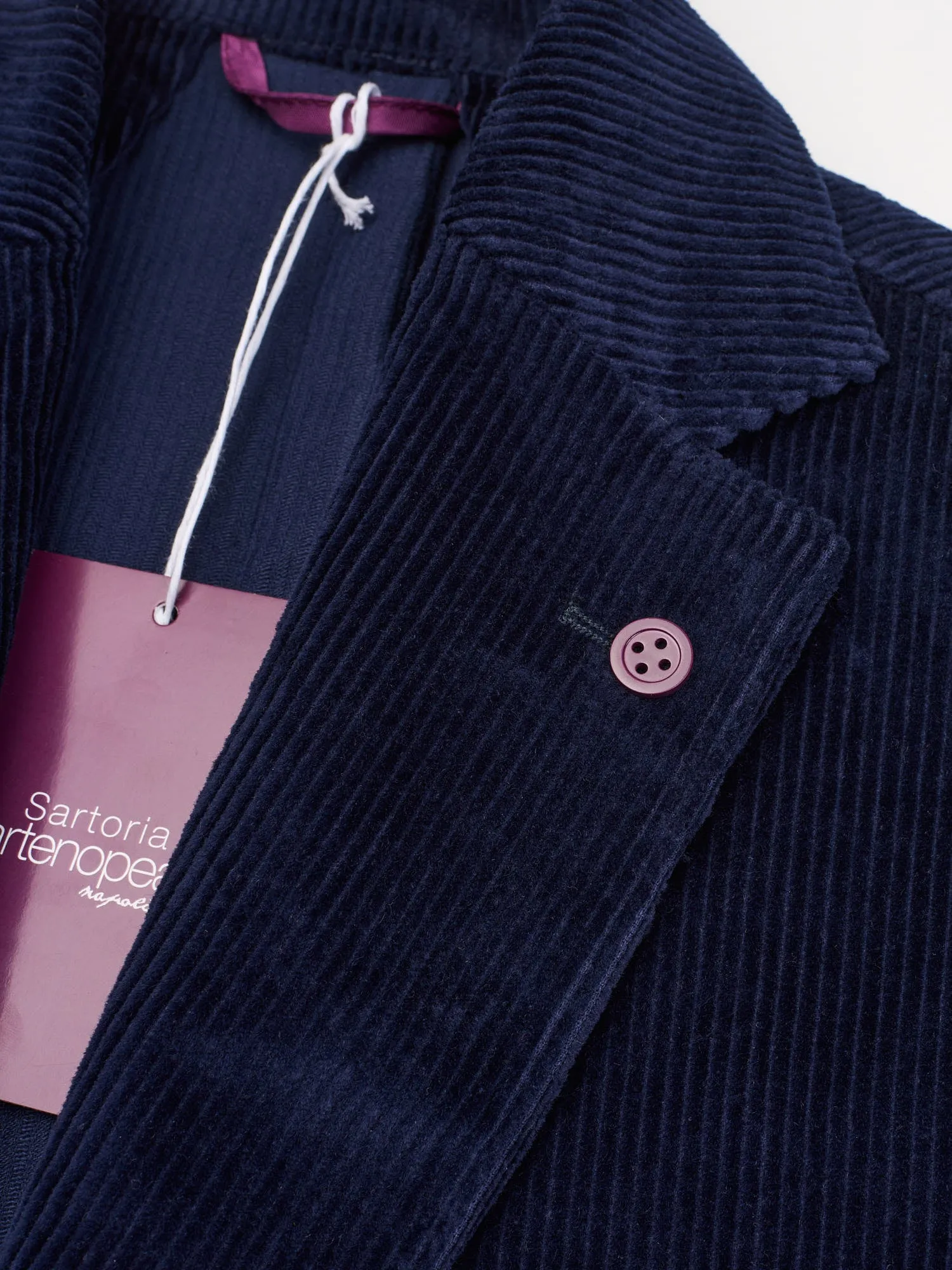 SARTORIA PARTENOPEA Blue Corduroy Cotton Suit EU 50 NEW US 38 40 Current Model