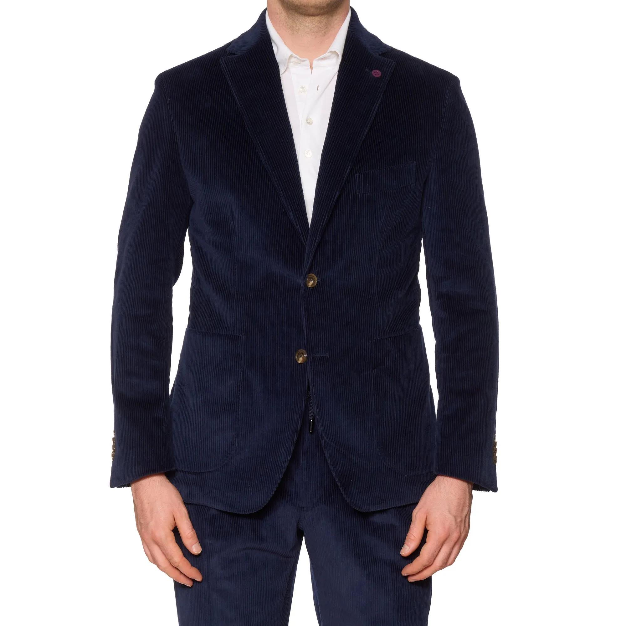 SARTORIA PARTENOPEA Blue Corduroy Cotton Suit EU 50 NEW US 38 40 Current Model