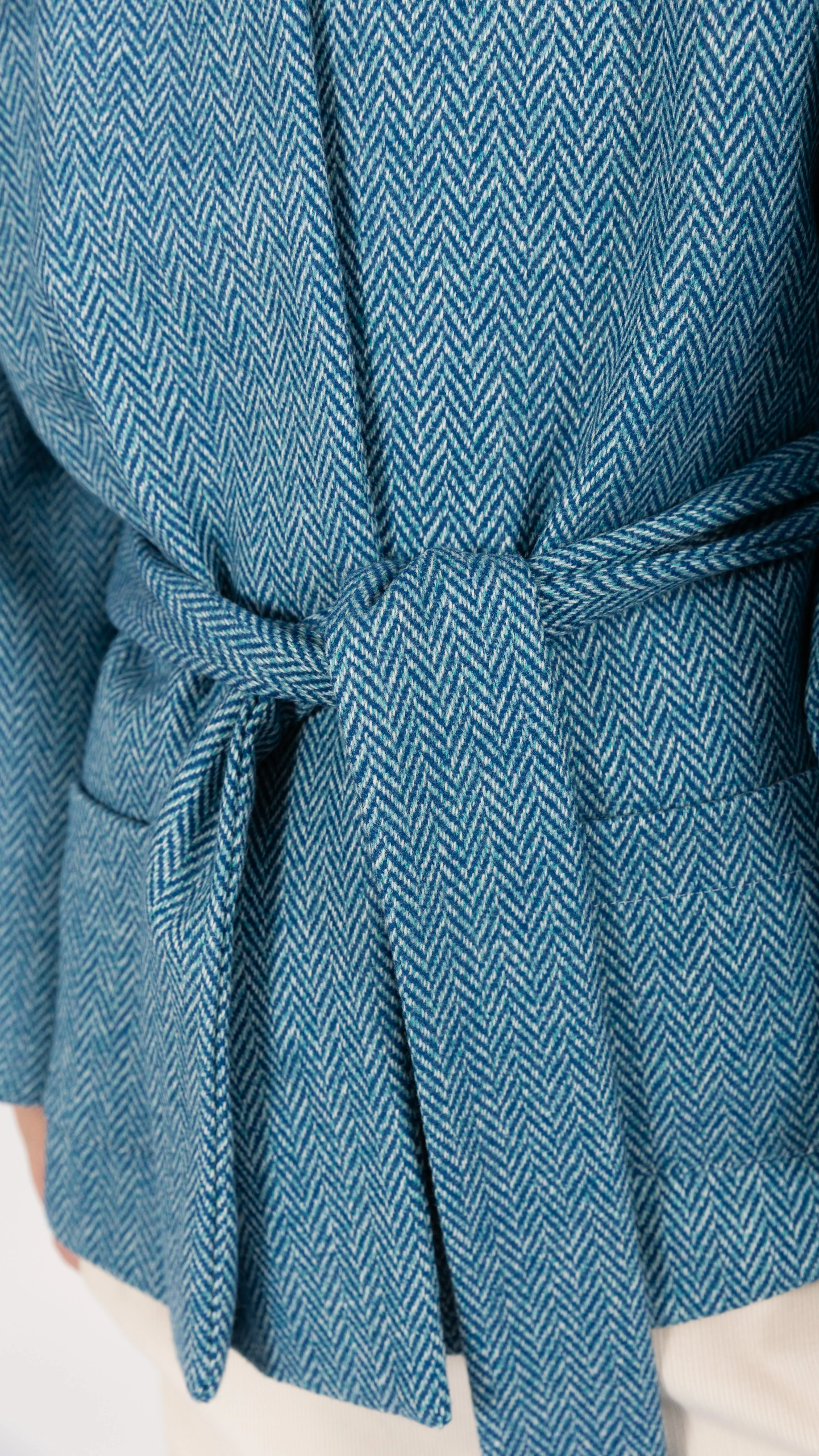 Scarlett Herringbone Wool Cape Coat