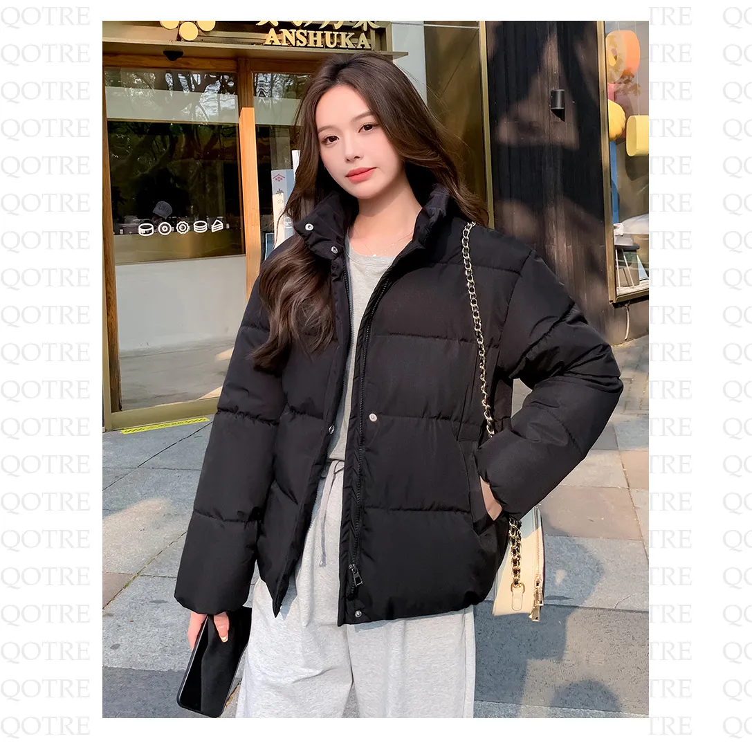 Simplicity Thickened Cropped Puffer Jacket