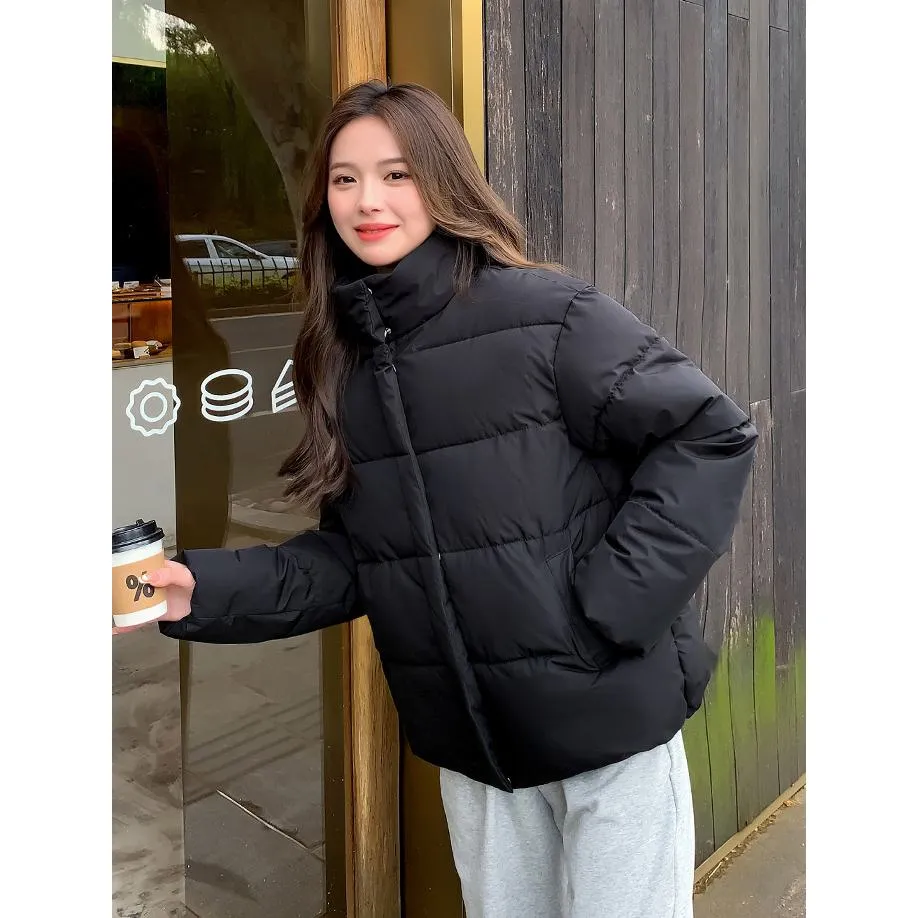 Simplicity Thickened Cropped Puffer Jacket