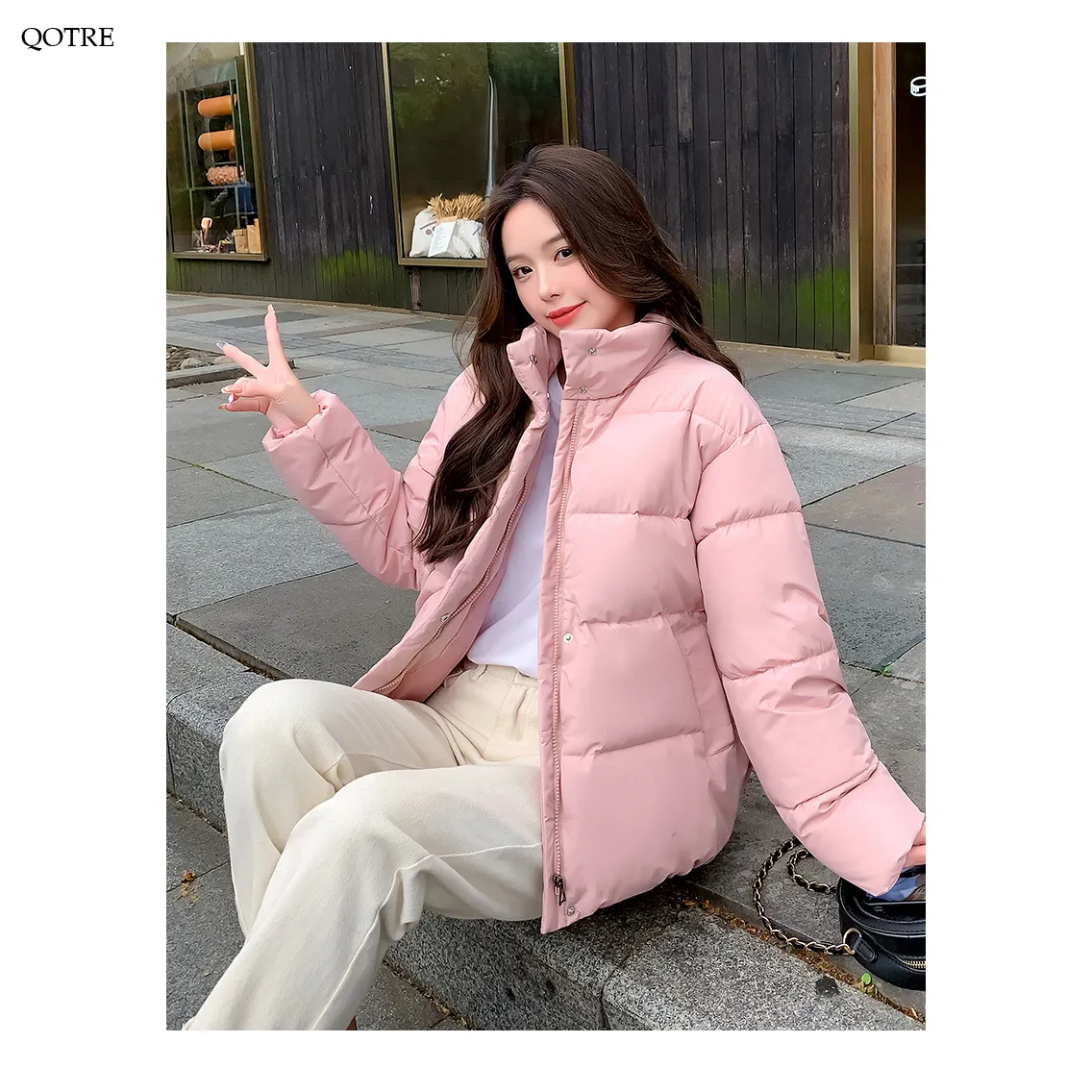 Simplicity Thickened Cropped Puffer Jacket