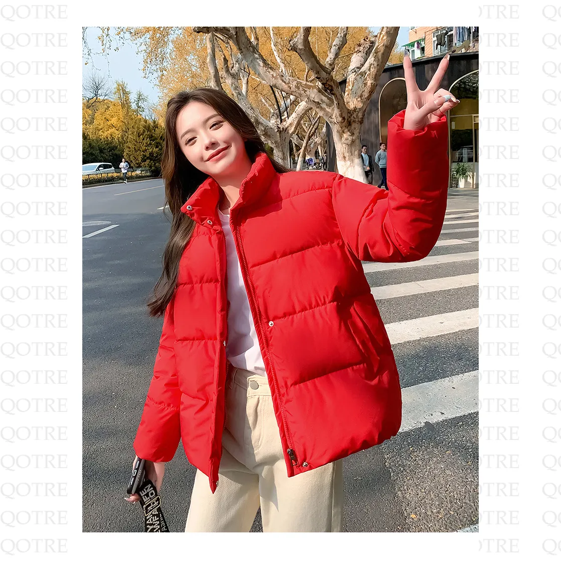Simplicity Thickened Cropped Puffer Jacket