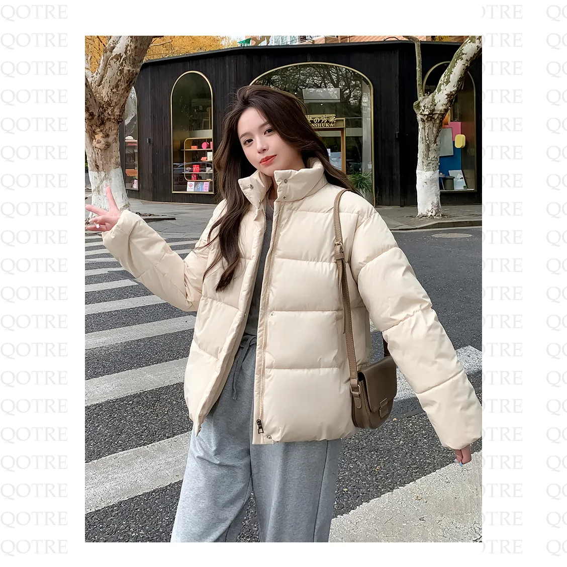 Simplicity Thickened Cropped Puffer Jacket