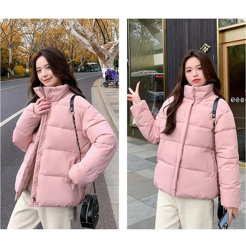 Simplicity Thickened Cropped Puffer Jacket