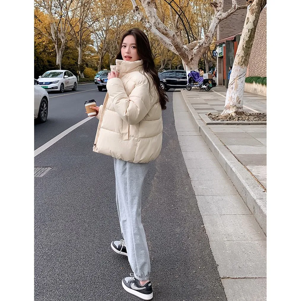 Simplicity Thickened Cropped Puffer Jacket