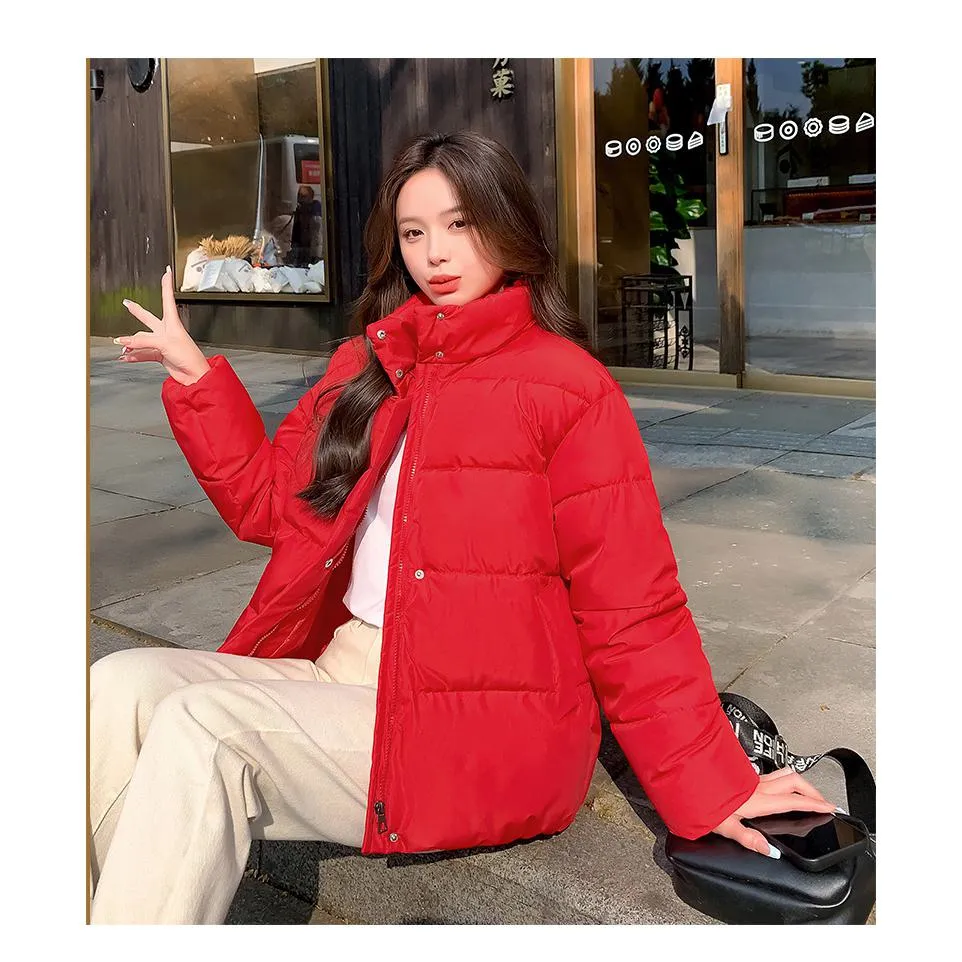 Simplicity Thickened Cropped Puffer Jacket