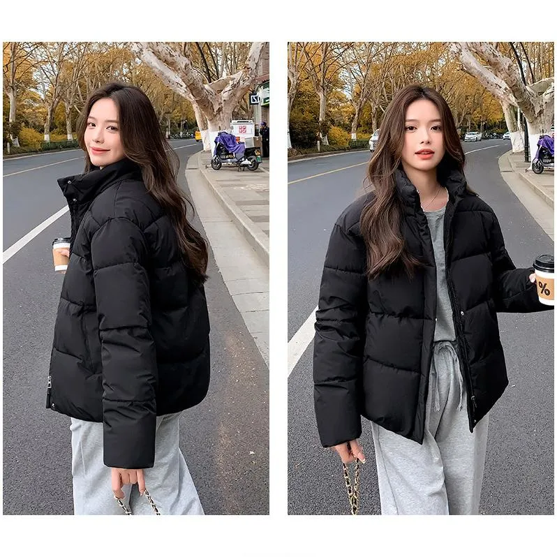 Simplicity Thickened Cropped Puffer Jacket