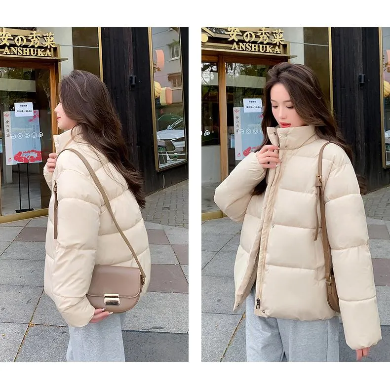 Simplicity Thickened Cropped Puffer Jacket